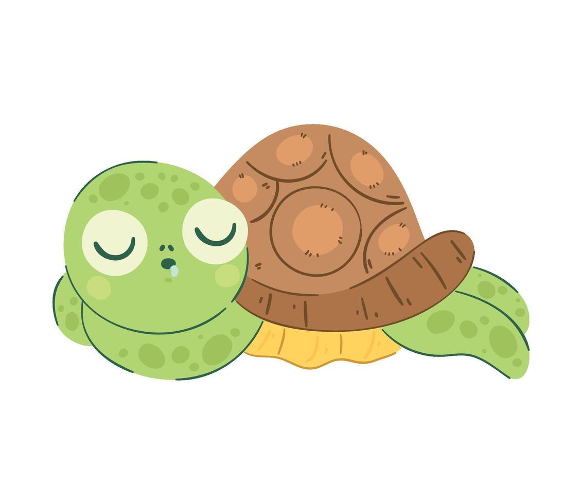 Sleepy turtle design over white vector