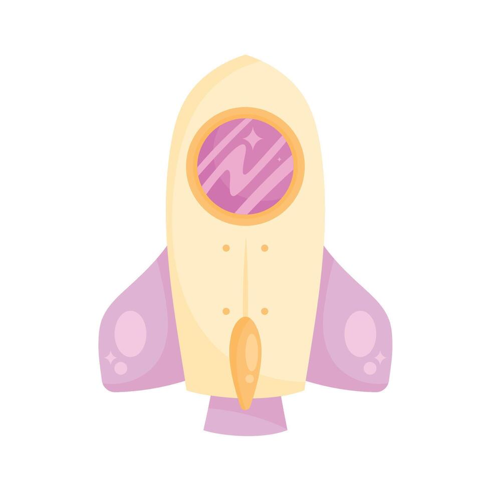 lilac and white rocket launch vector