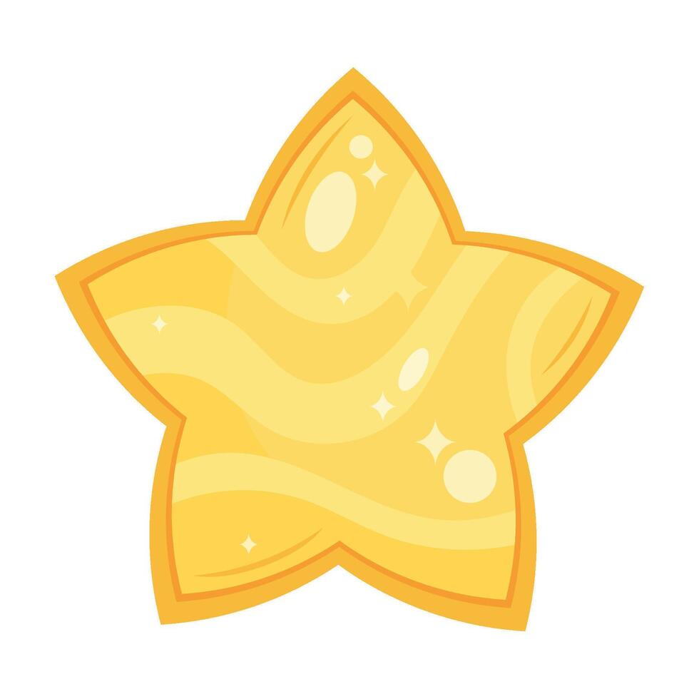 golden star symbol isolated icon vector