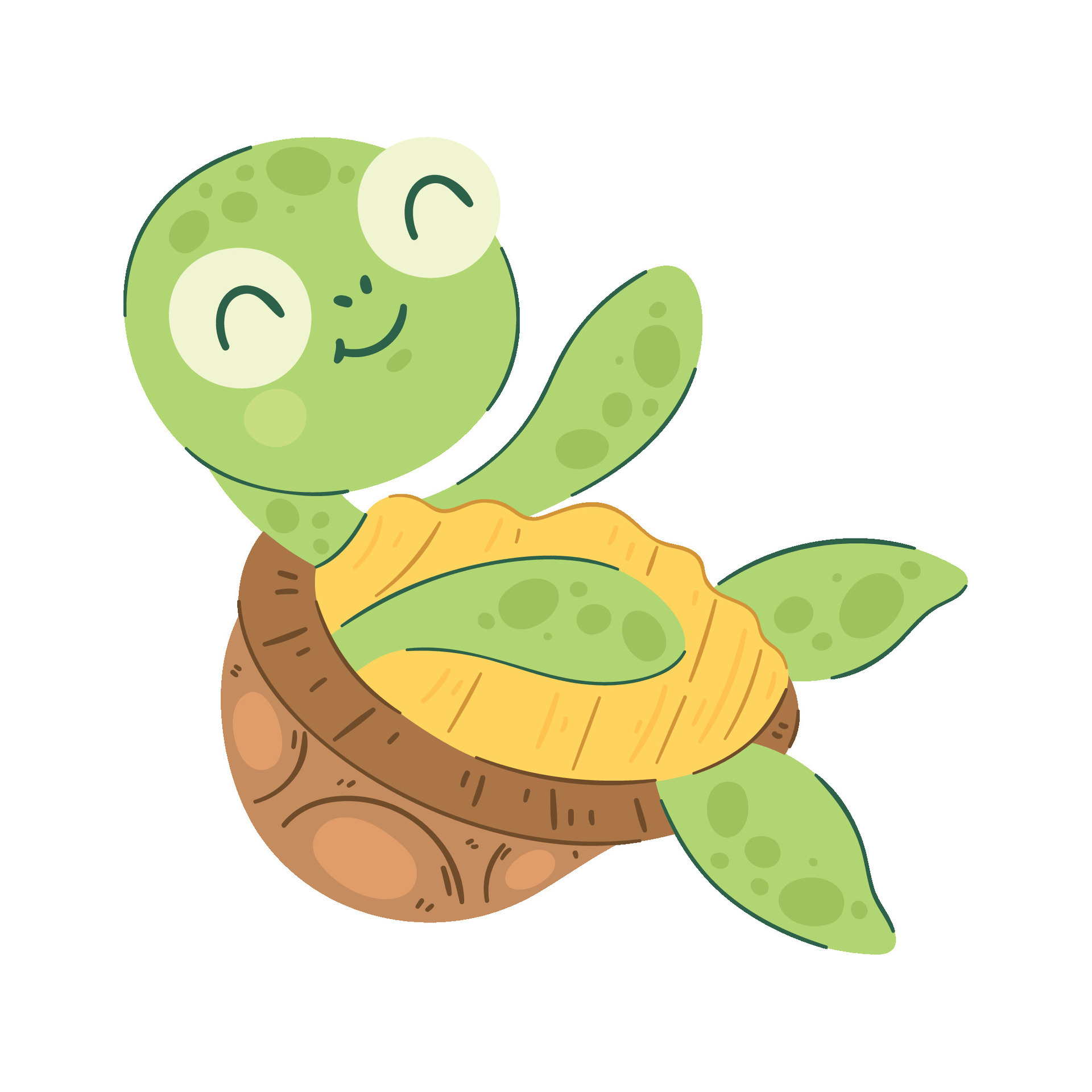 happy turtle clipart