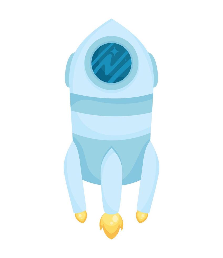 blue light rocket start up icon vector