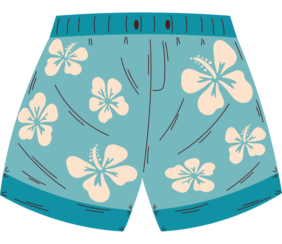 swimsuit short with floral pattern icon png