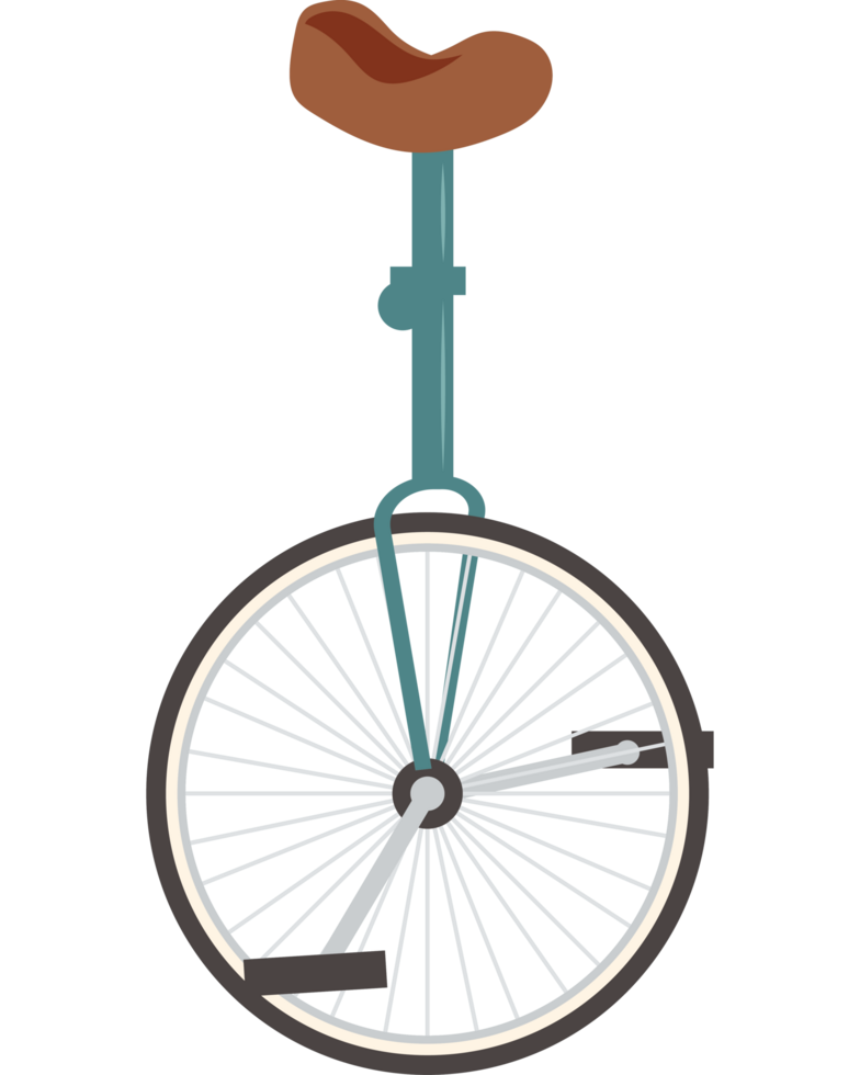 blue unicycle retro style icon png