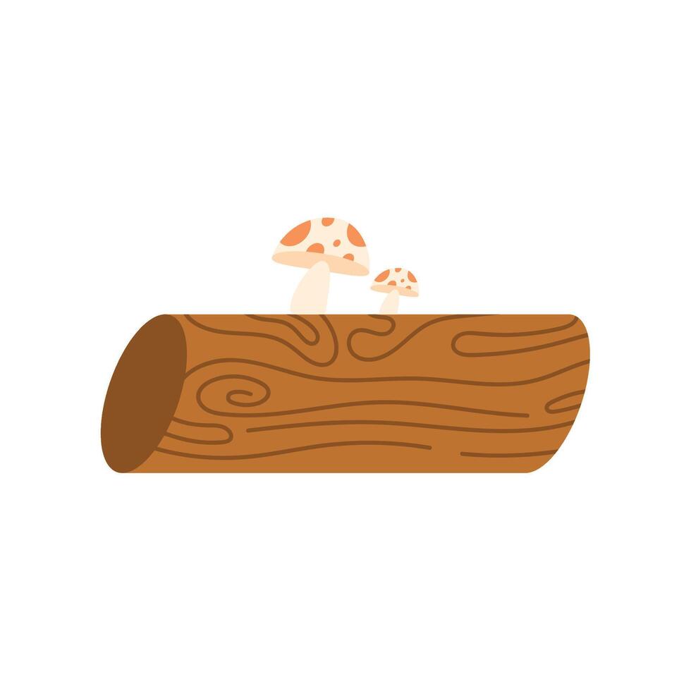 spring fungus plant in trunk icon vector