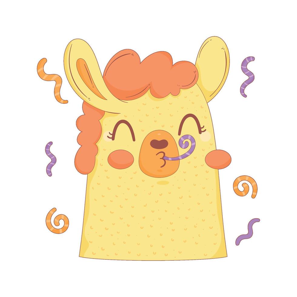 llama perubiano con papel picado personaje vector