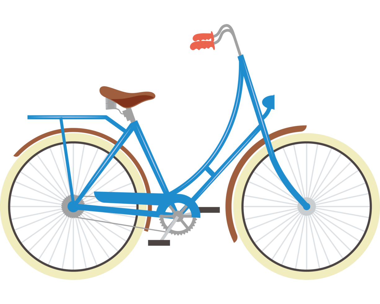 bleu vélo rétro style icône png