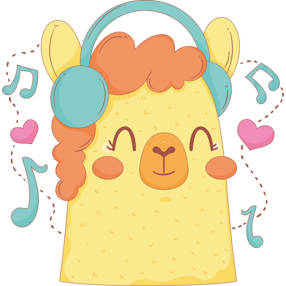 llama peruvian listening music character png