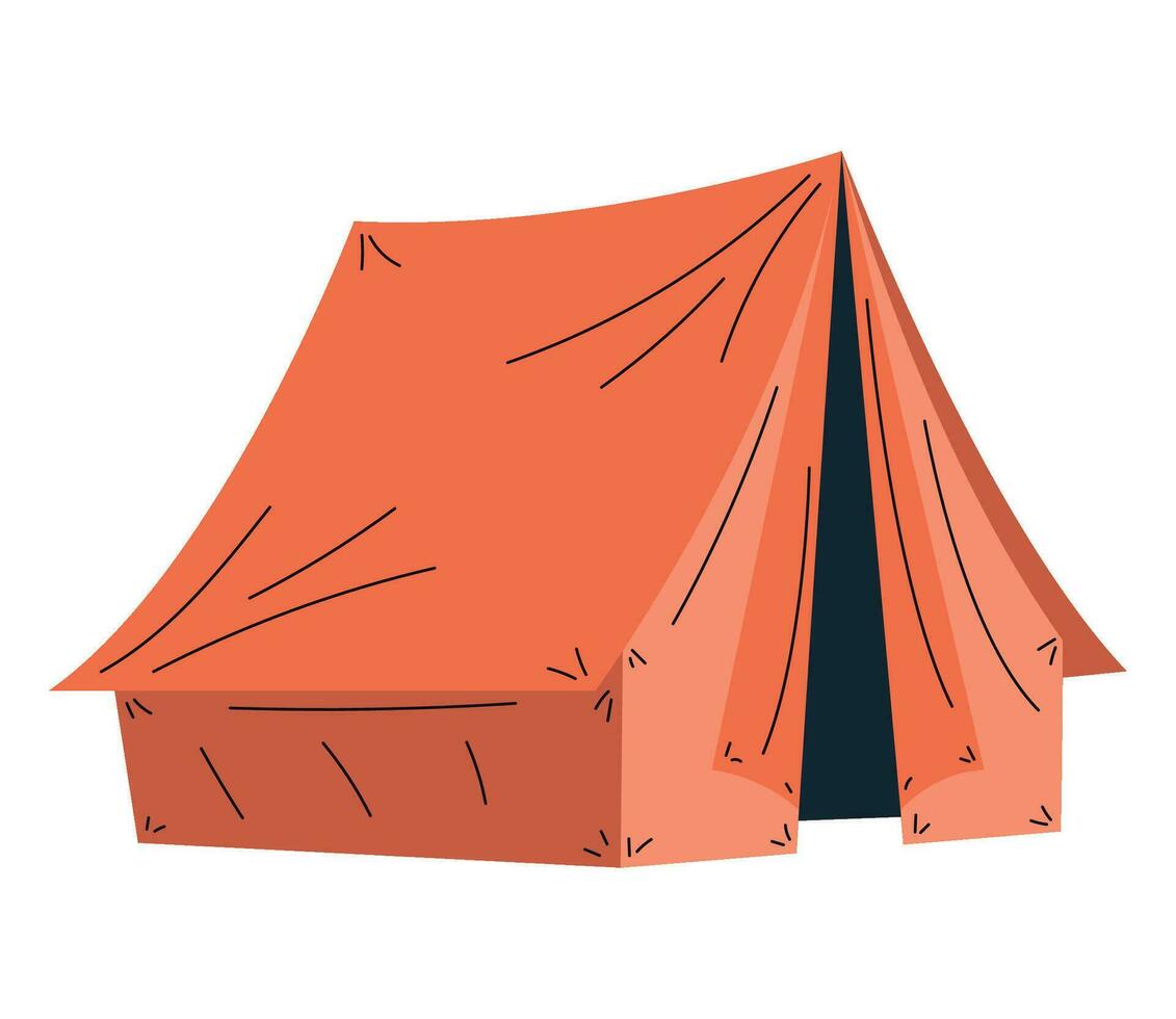 red camping tent vector