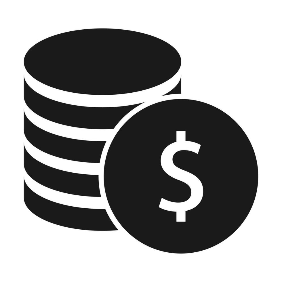 Coin money vector icon finance sign Dollar coin currency stack sign. Bank payment system. for graphic design, logo, website, social media, mobile app, ui illustration