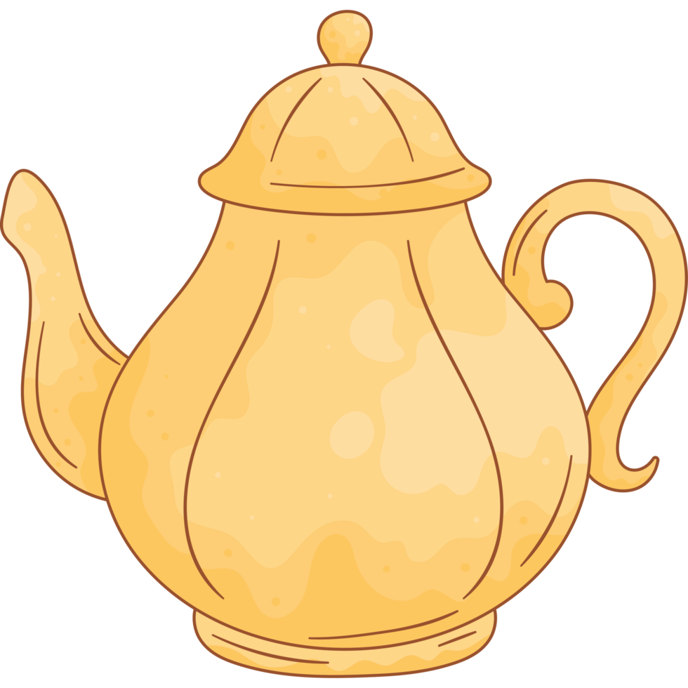 yellow teapot kitchen utensil icon png