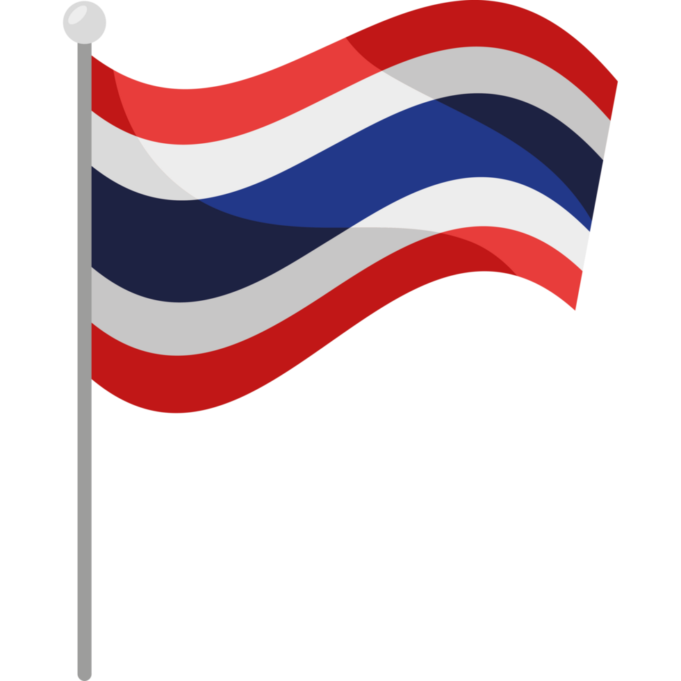 Thailand Flagge winken im Pole png