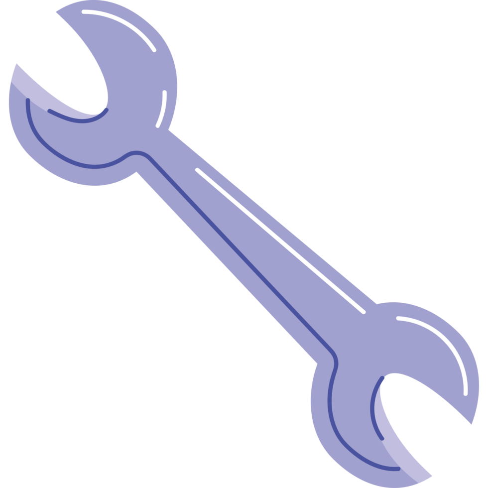 wrench key tool isolated icon png
