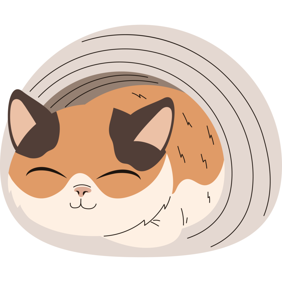 cat sleeping in nest png