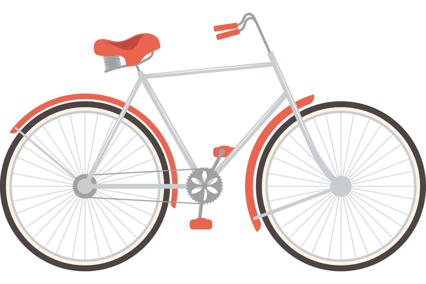 gray and red bicycle icon png