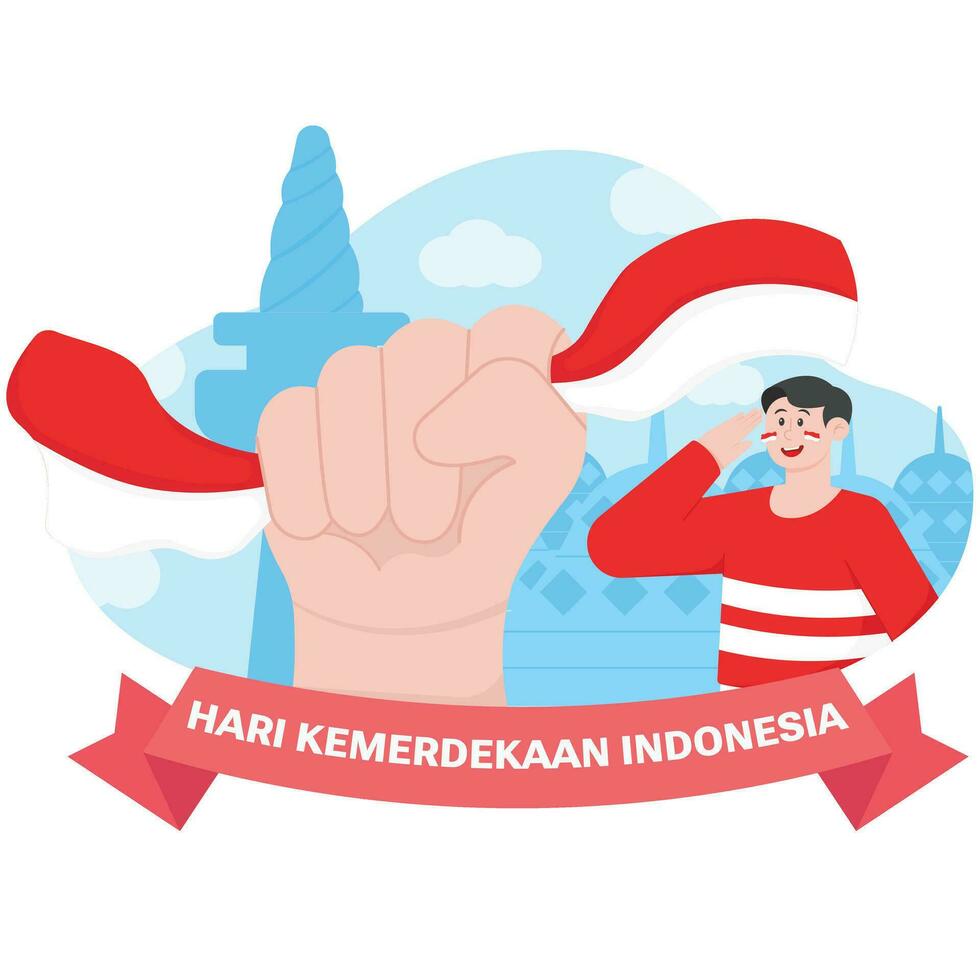 en honor de de indonesia independencia día ilustración vector