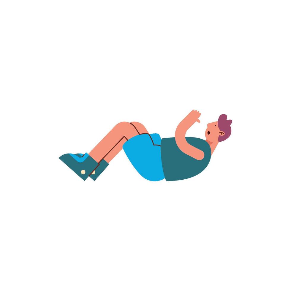 man practicing exercise fitness character vector