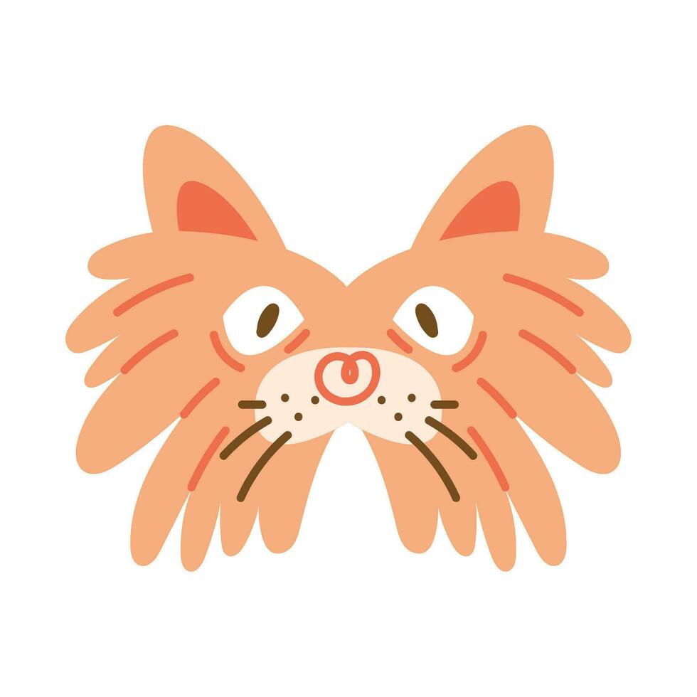 pekinese dog head pet character vector