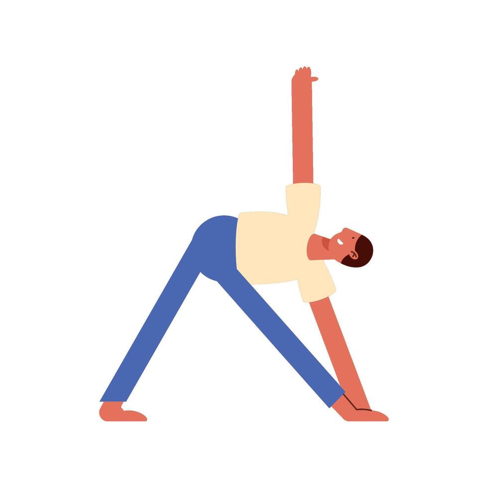 hombre practicando gimnasia aptitud personaje vector