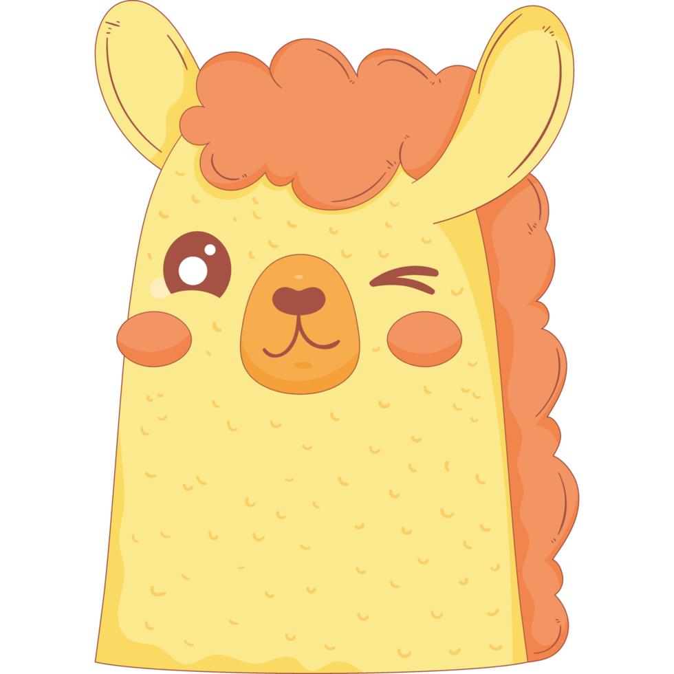 Lama peruanisch Comic Emoji Charakter png