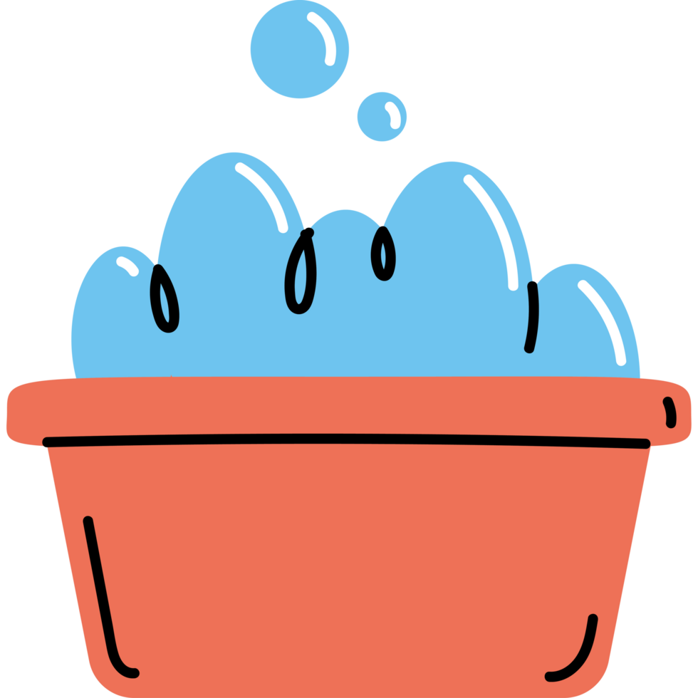 bowl with foam house keeping tool icon png