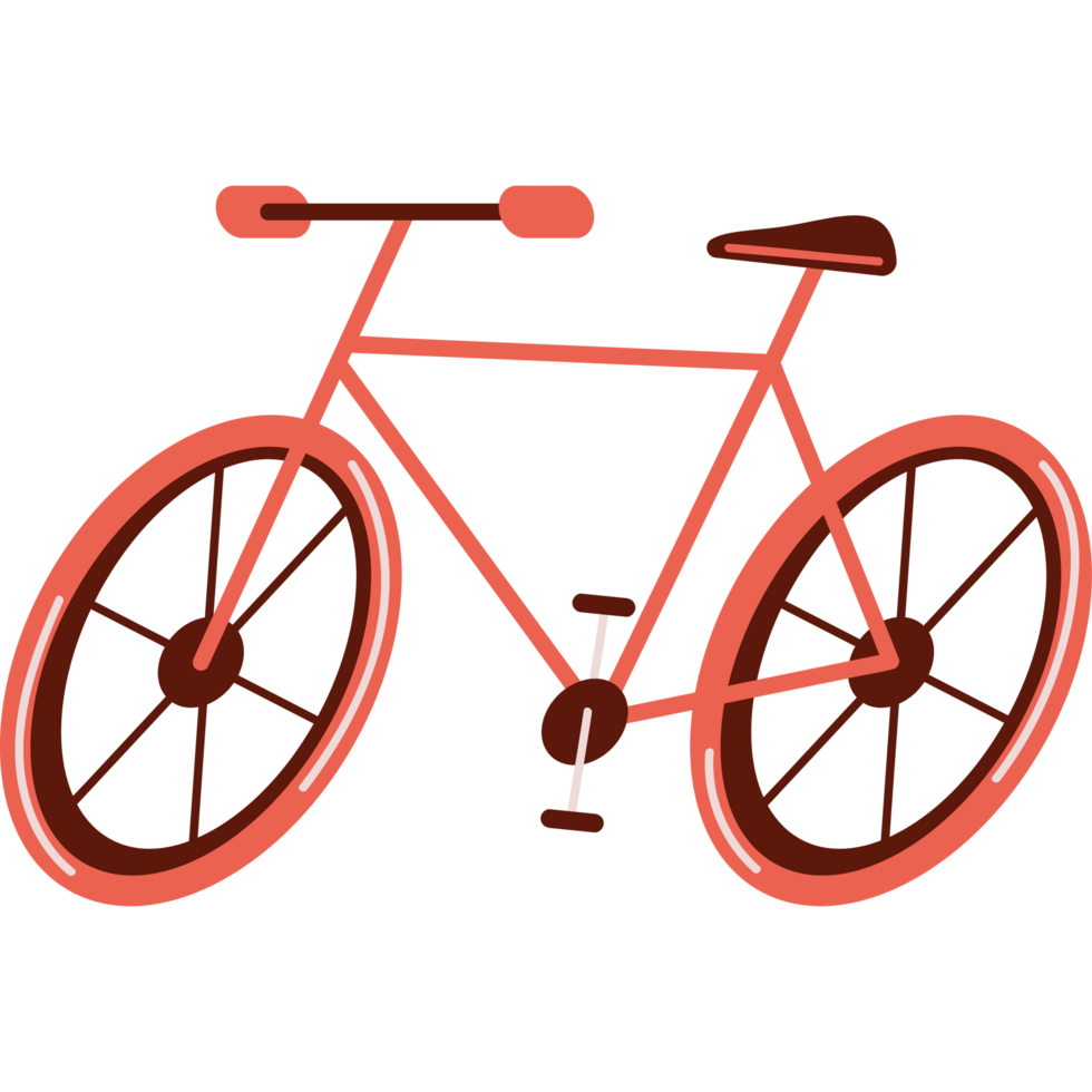 rojo bicicleta vehículo aislado icono png