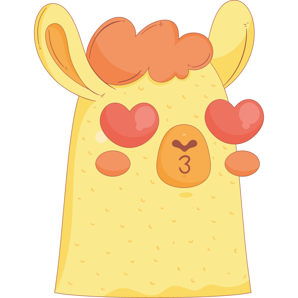 llama peruvian with hearts character png