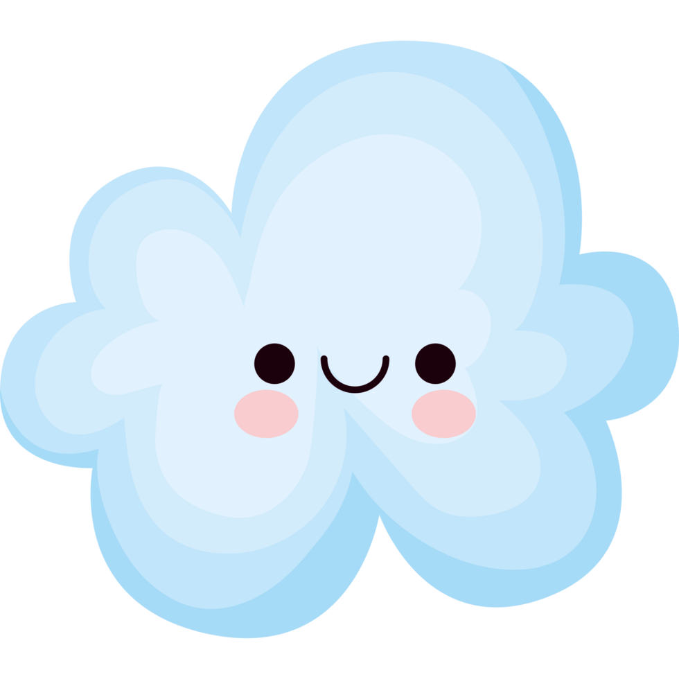 kawaii wolk illustratie over- wit png