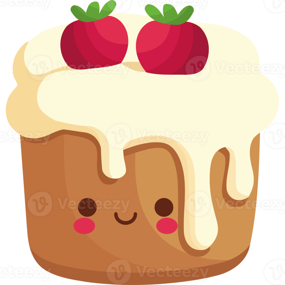 Gourmet cake icon with strawberries  png