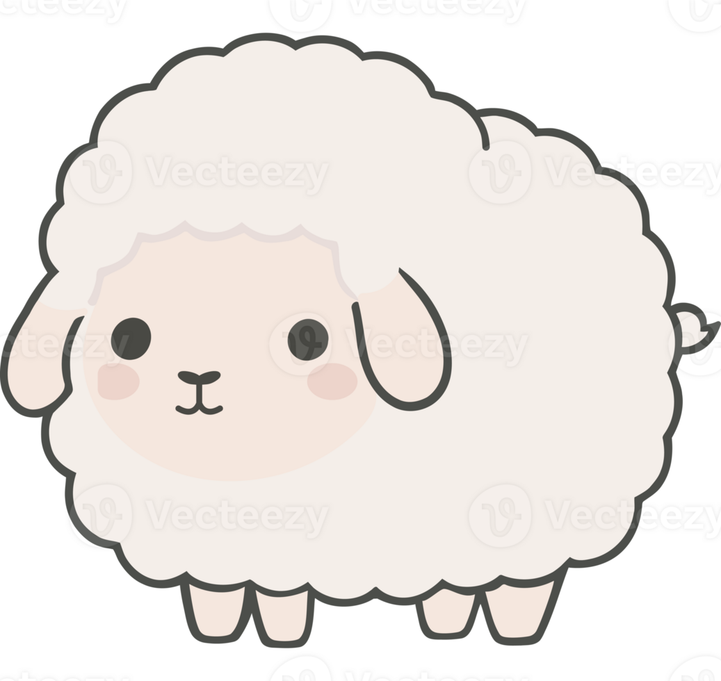 Fluffy winter lamb isolated with a white color png