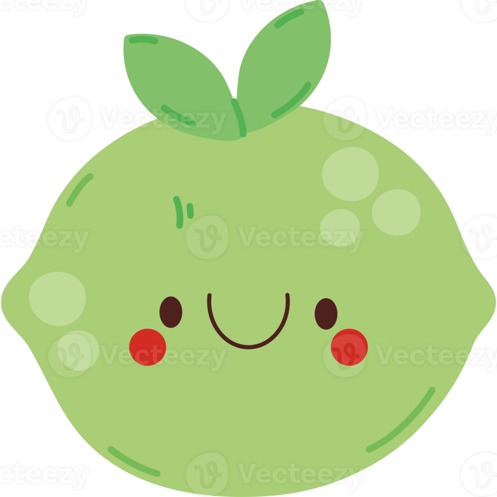 kawaii green lemon  png