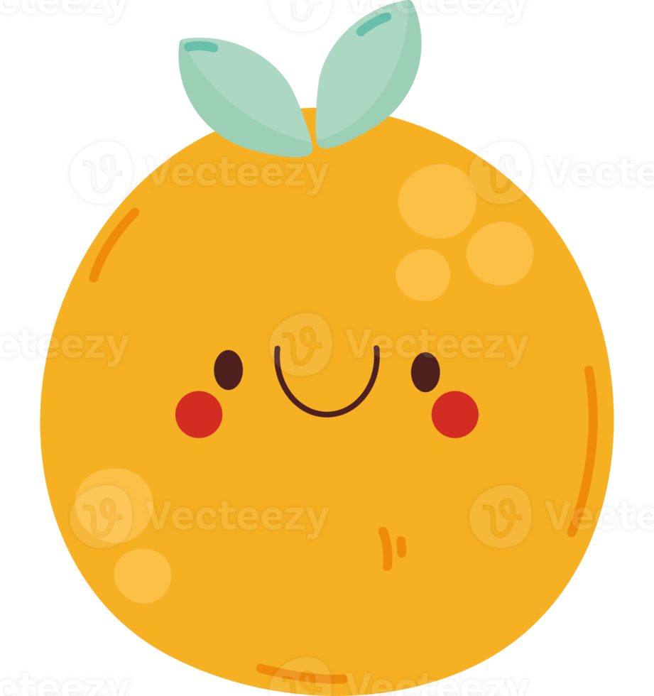 kawaii orange design  png