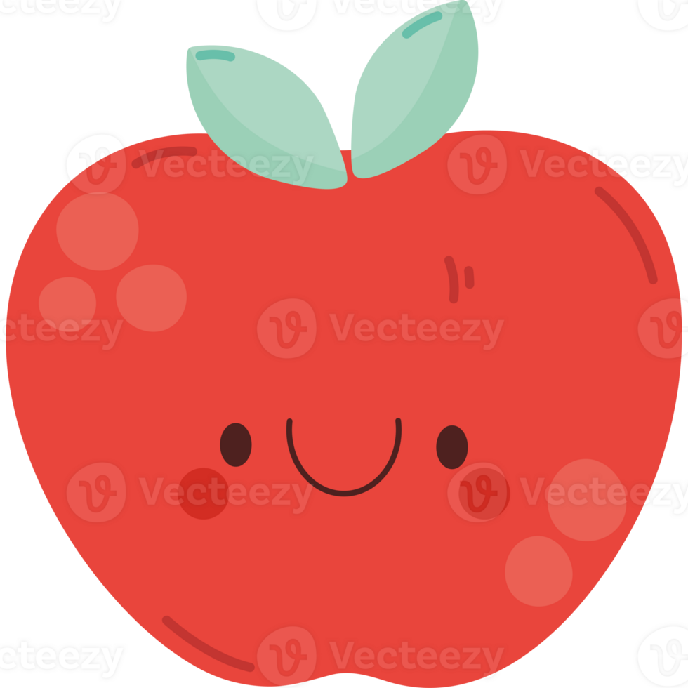 kawaii apple design  png