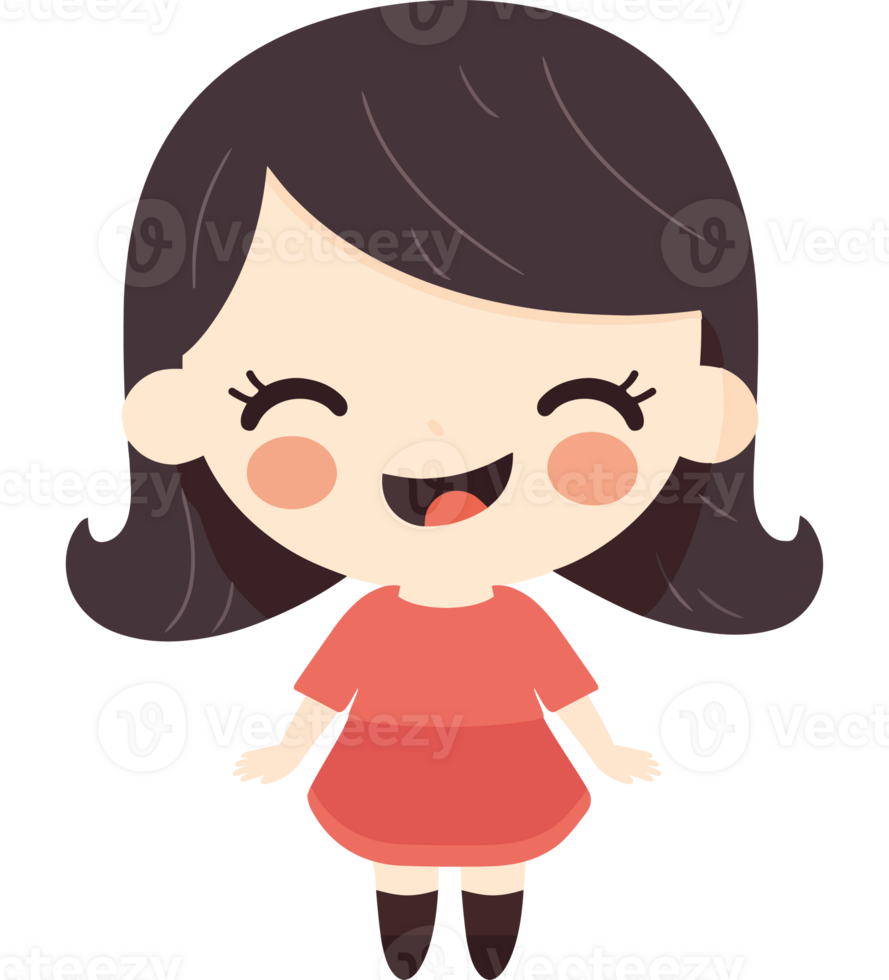 Cute  girl in joyful celebration  png