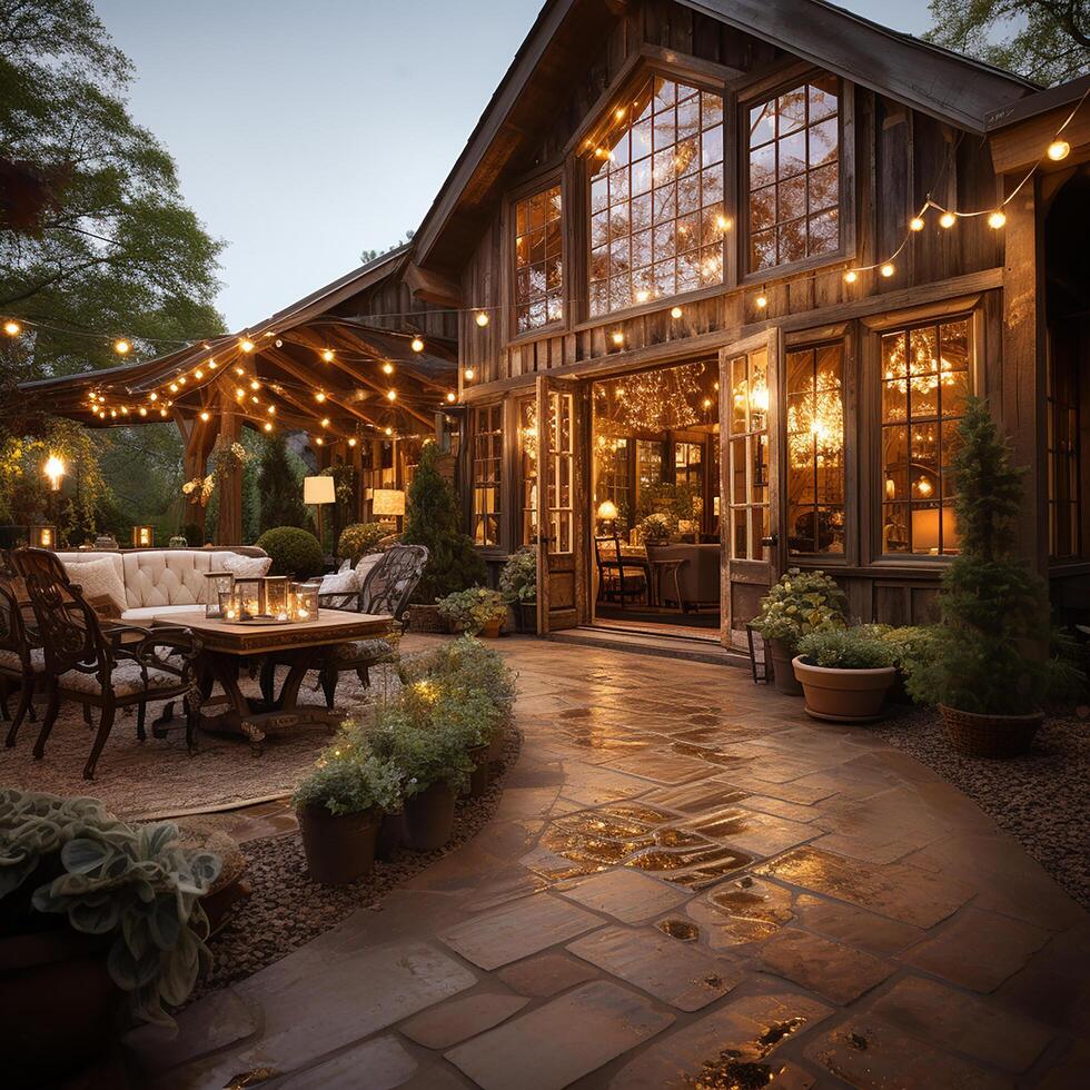 luxurious barn house, in 1940s vintage vibes with smooth lighting, classic photo
