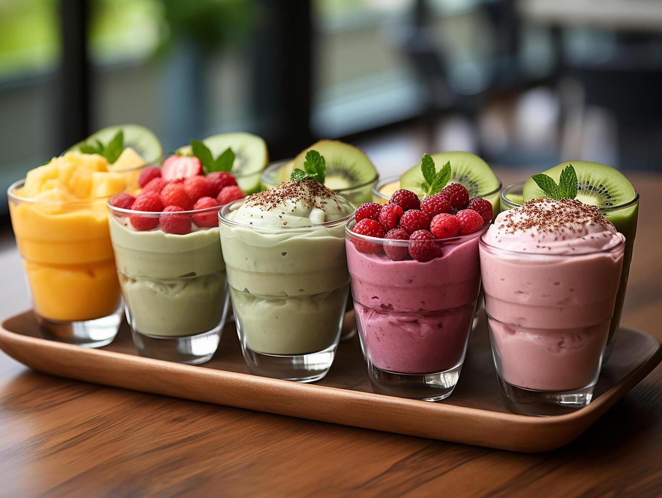 photography of bowl smoothies in cafe made with photo
