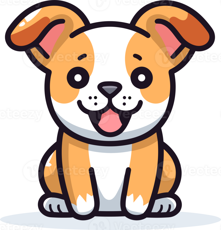 Dog in the style of colorful animation, png