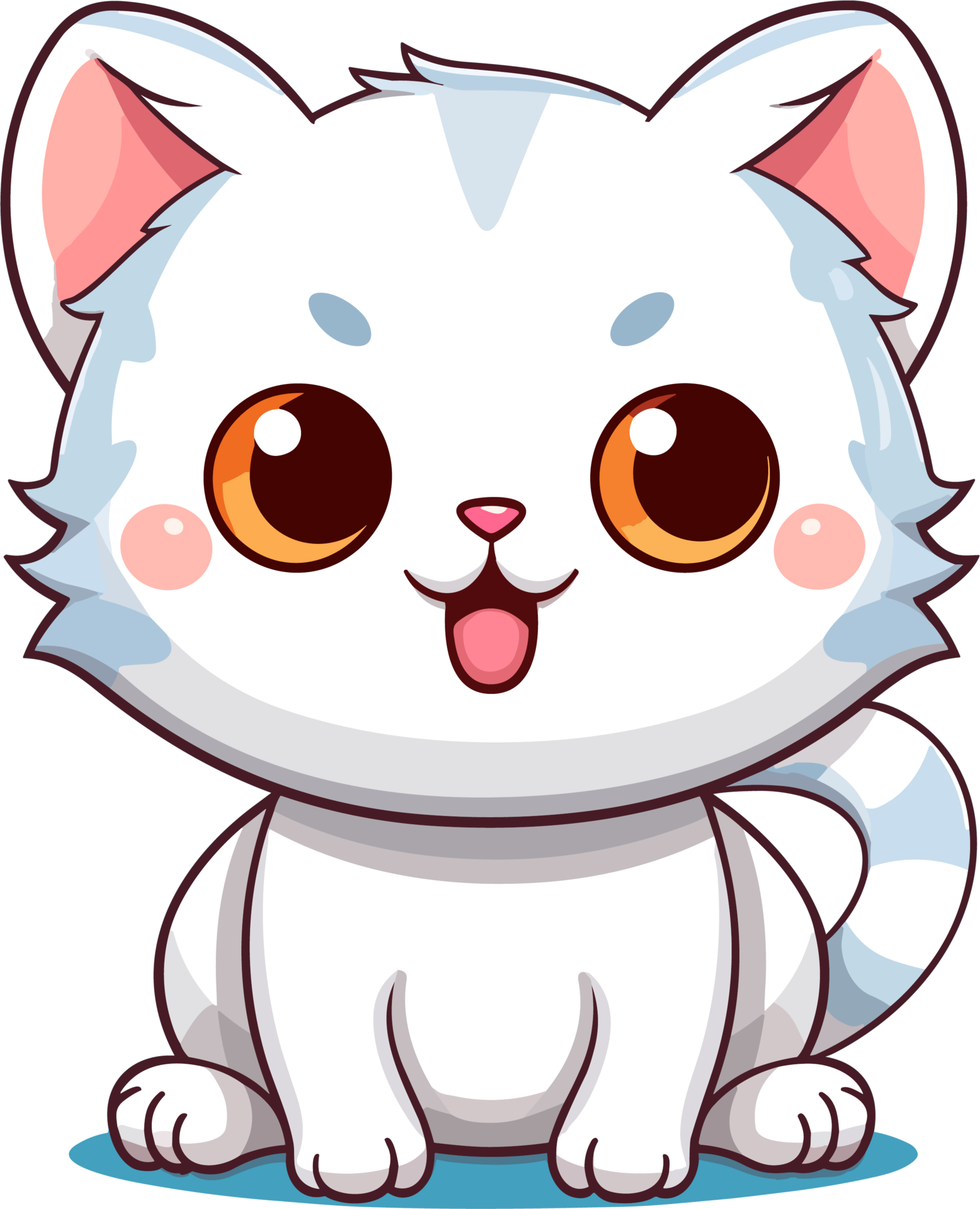 Kawaii cute happy Cat in clipart, 26419496 PNG