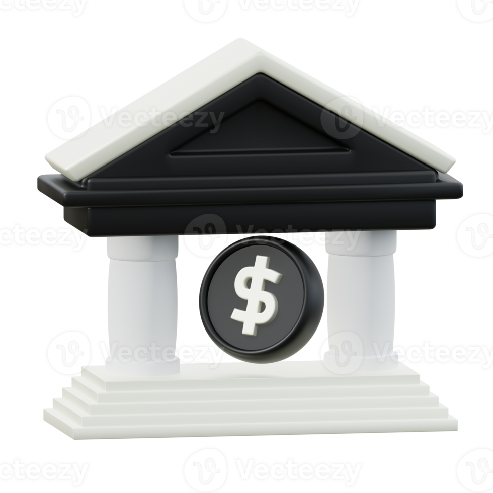 3d icon of a bank. Finance Illustration. png