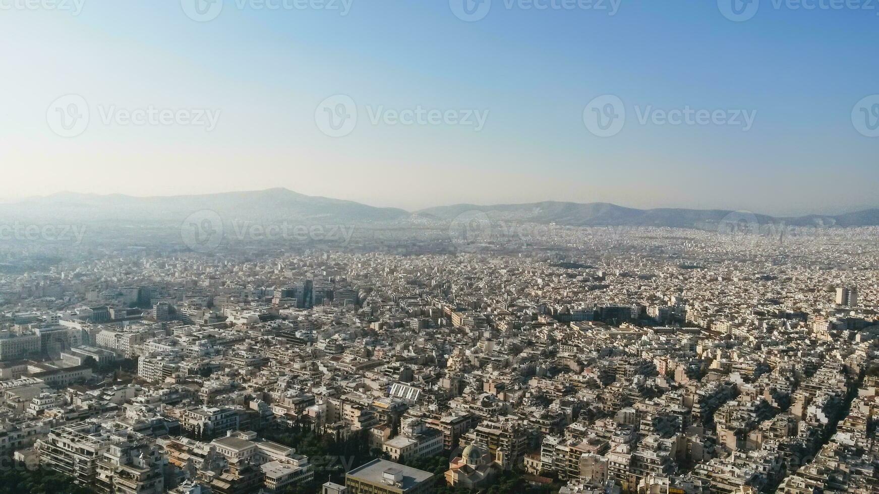 Athens city urban landscape aerial view cityscape skyline photo