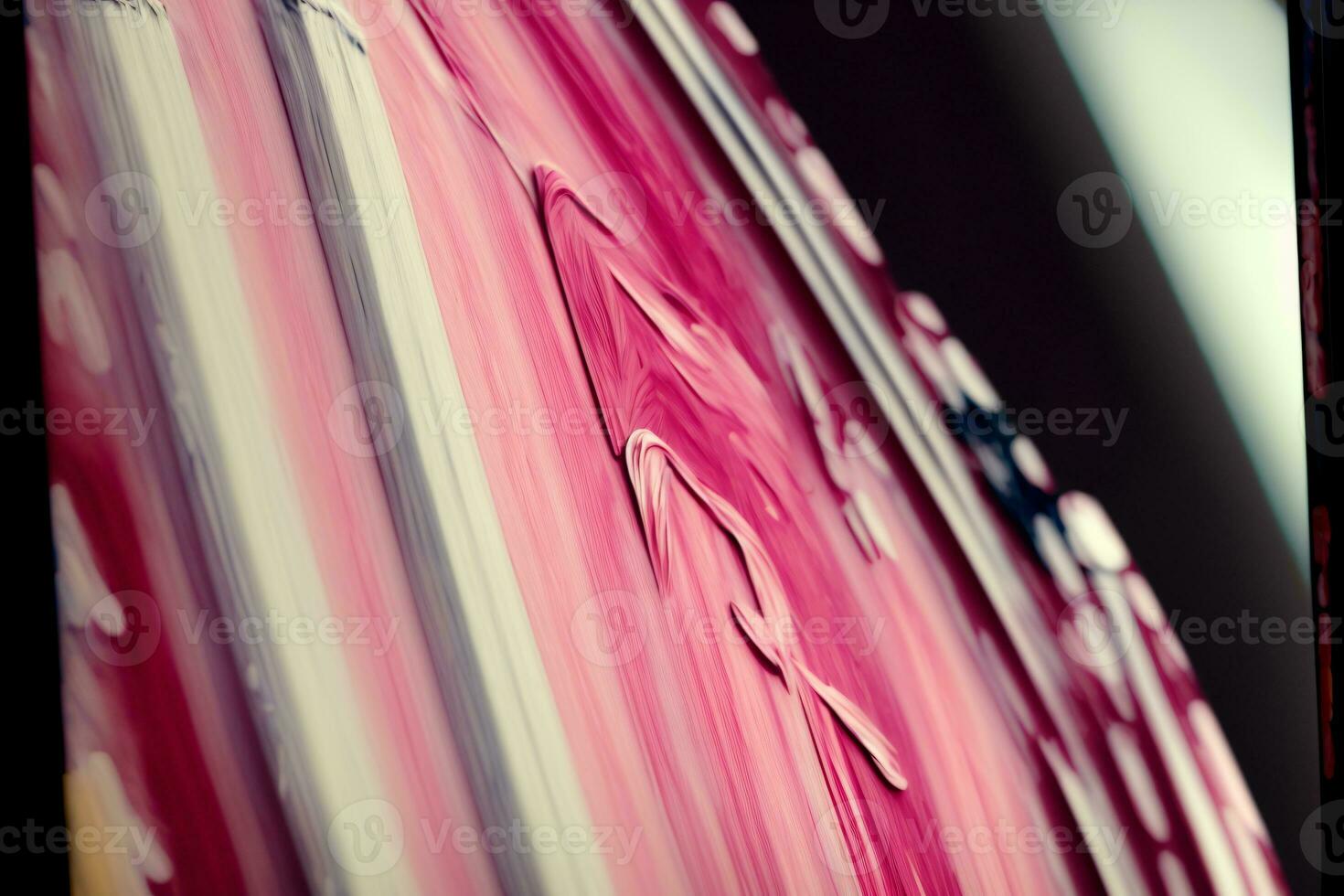 A Close Up Of A Pink And White Abstract Painting. AI Generated photo