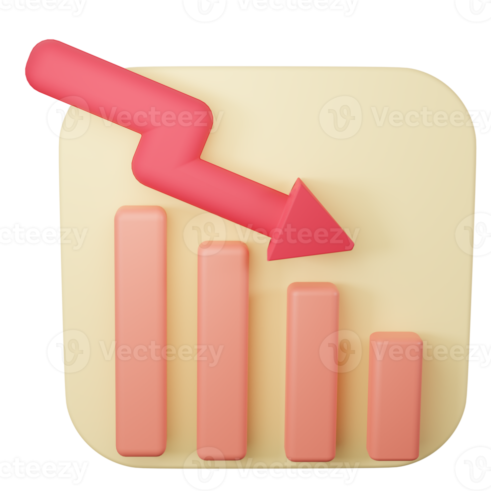 3d representación de arriba y abajo tendencias en grafico de cripto divisa, existencias, forex etc. png