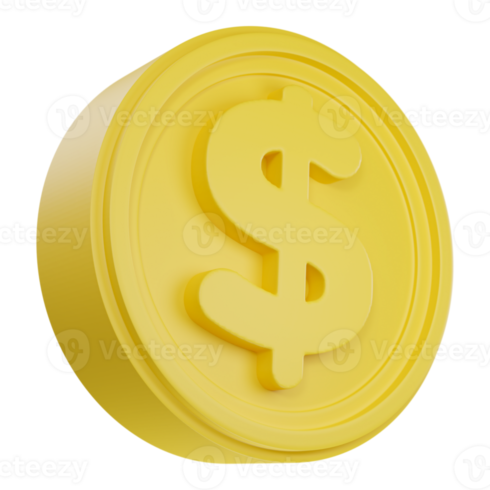 3d illustration of three dollar icons in cartoon style png