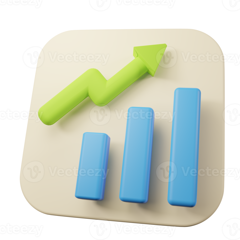 3d rendering of up and down trends on graph of crypto currency, stock, forex etc. png