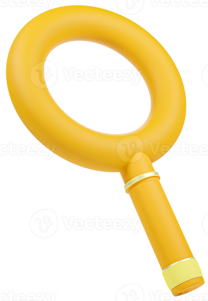 3d framställa av gyllene förstorande glas isolerat png