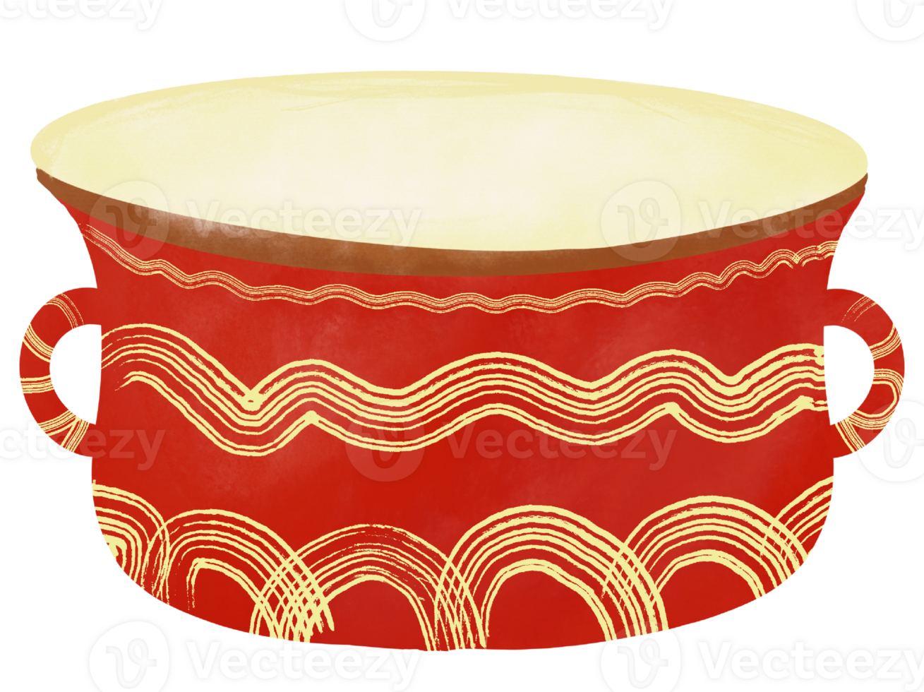watercolor drawing of red pot png