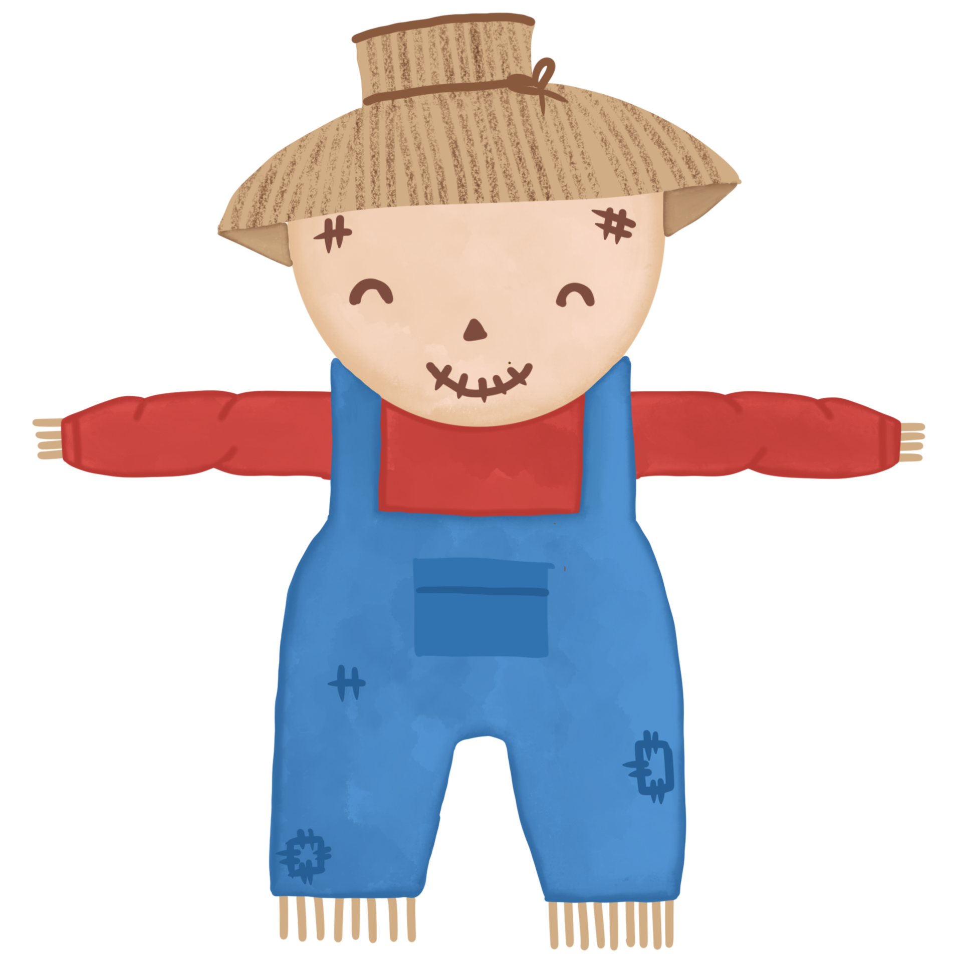 Scarecrows can be found in the fields. It can repel birds that will eat