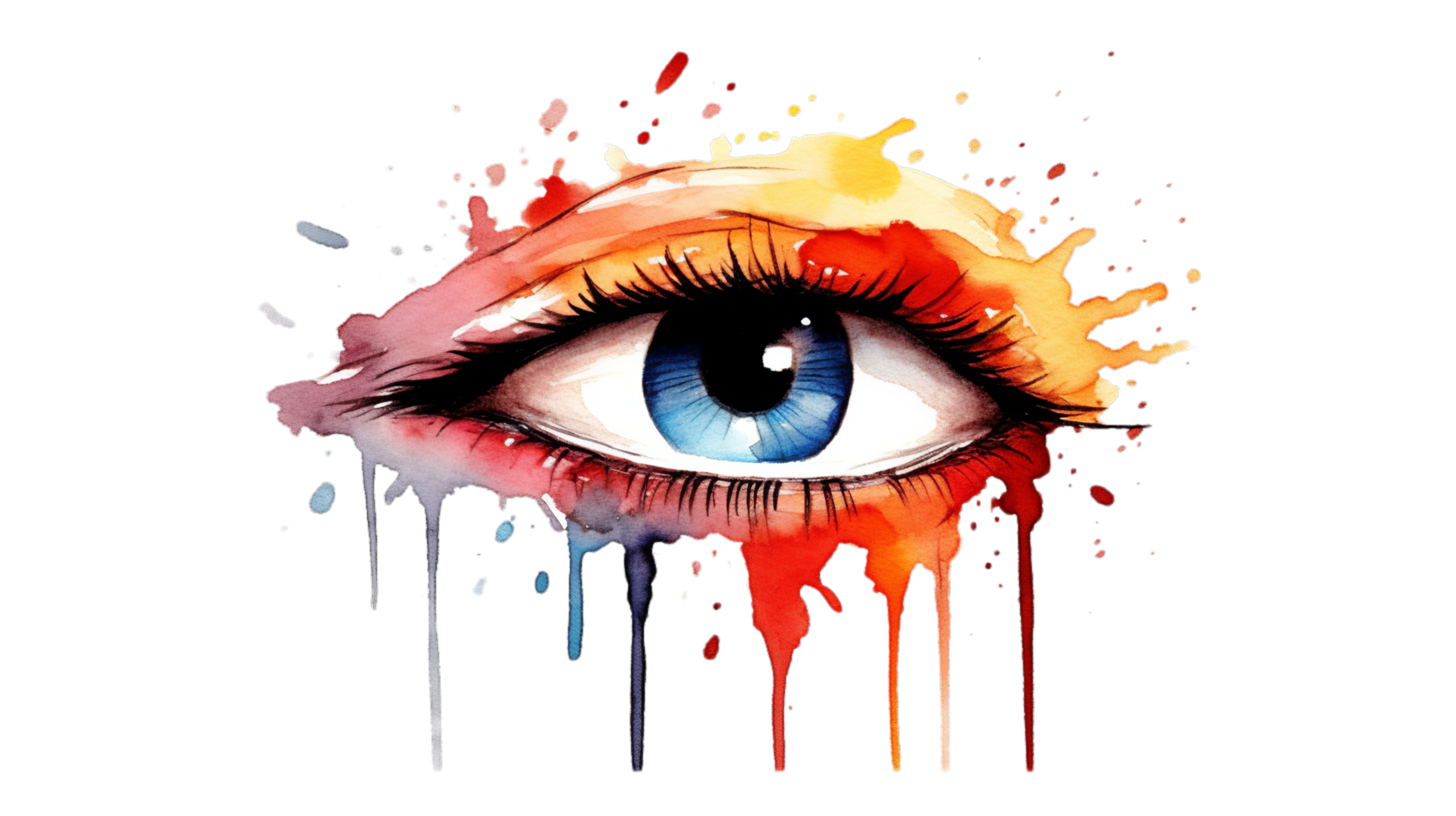 Eye watercolor style illustration - Transparent Background - Free File - png