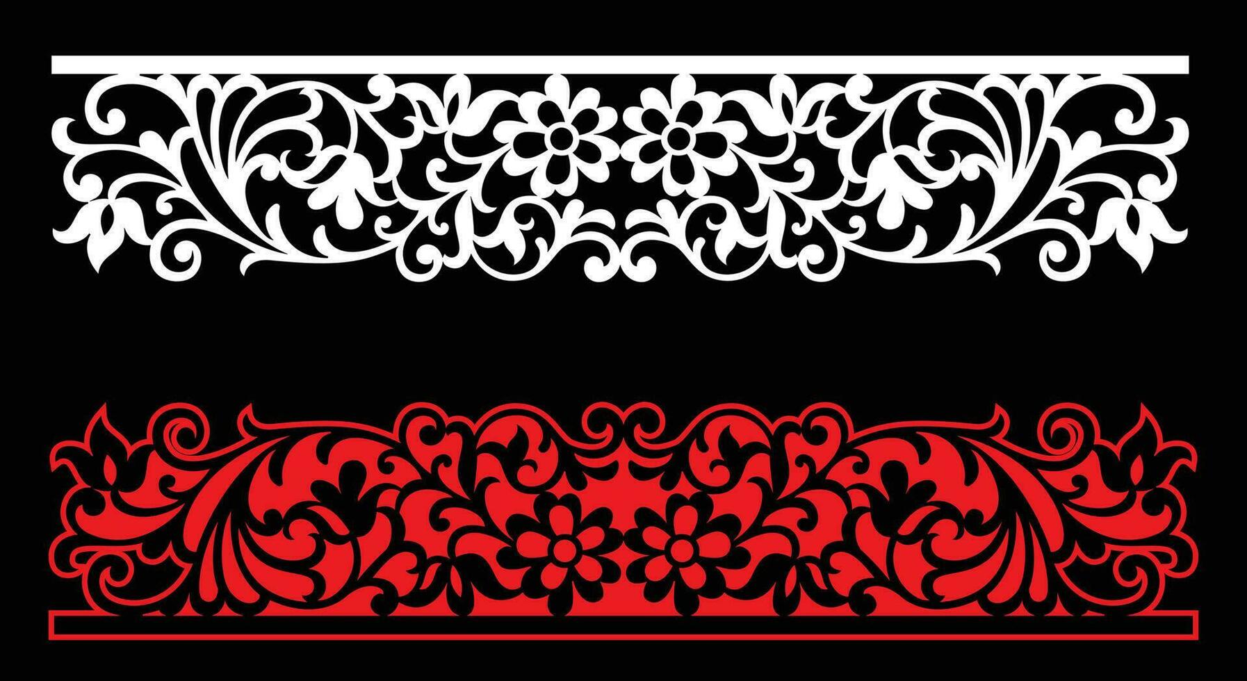 Decorative wall panels set Jali design CNC pattern, laser cutting pattern, router CNCcutting. vector