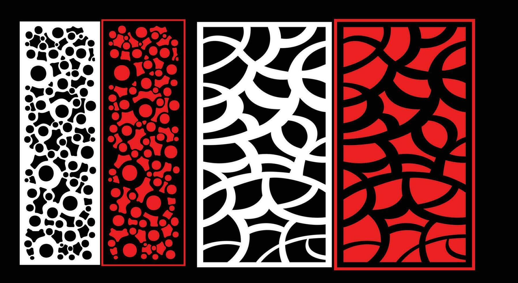 decorativo pared paneles conjunto jali diseño cnc patrón, láser corte patrón, enrutador corte. vector