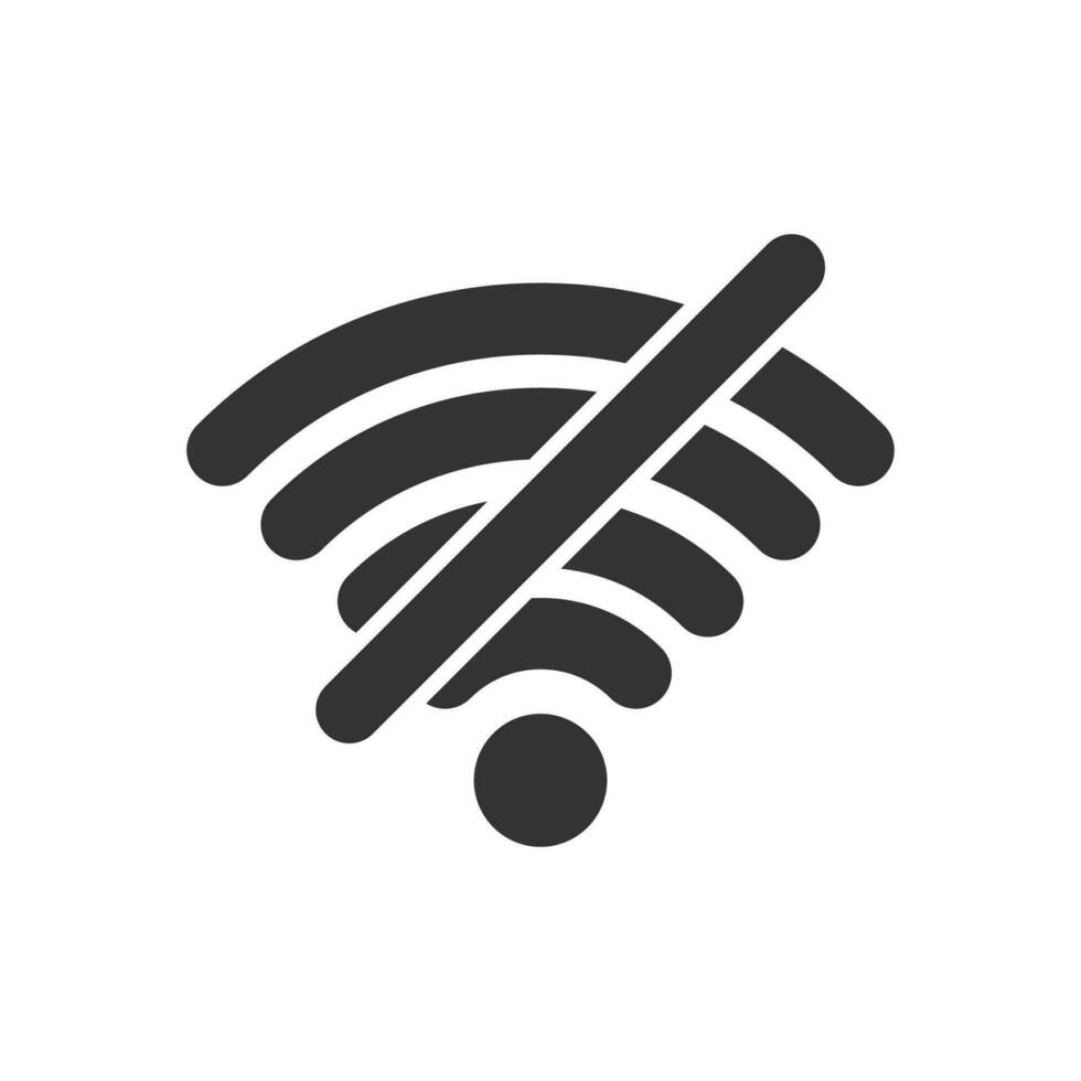 vector ilustración de desconectado Wifi icono en oscuro color y blanco antecedentes